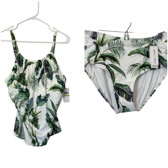 Jantzen Two Piece Tankini Swim Suit with Tummy Control Size 14 - Picture 1 of 15